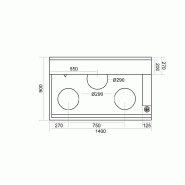 Fourneau wok 3 bruleurs jumbo avec rideau d'eau asia ii cr BERTRAND - jumbo_6