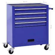 Vidaxl chariot à outils avec 4 tiroirs acier bleu 147188_6