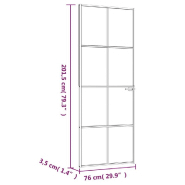 Vidaxl porte d'intérieur noir 76x201,5 cm trempé verre aluminium fin 153662_6