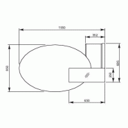 Bureau d'accueil oval avec parties haute et basse - MDD - Blanc, Wengé, A droite_6
