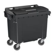 Conteneur latéral 660 L - Fabrication française - PEHD injecté - Normes EN 840 - Roues freinées - Préhension frontale et latérale_6