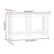Vidaxl banc de travail 140x50x80 cm bois de pin massif 822506_6