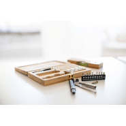 Kit d'outils en métal - 21 pièces avec boîte en bambou naturelle - tournevis et accessoires inclus_6