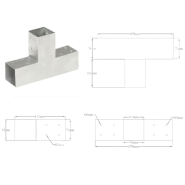 Vidaxl connecteurs de poteau 4 pcs forme en t métal galvanisé 71x71 mm 145456_6