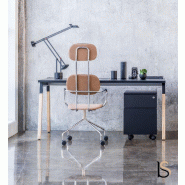 Bureau individuel Ogi Wood - MDD - Anthracite, 160 x 70 cm, Oui_0