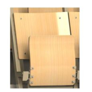 Fauteuil  d'amphithéâtre à piétement latéral avec assise et dossier ergonomique, tablette en contre-plaquéhêtre - NEWTON_6