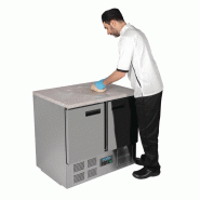 Table réfrigérée positive plan de travail en marbre Série G 2 portes 240L CL108 Polar_6