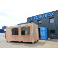 Bungalow Snack en container 20 pieds - Blanc et Noir - 6m x 2,5m - Eurobox_6
