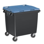 Conteneur 1000 L - Fabrication Française - PEHD injecté - Préhension frontale et latérale - Roues 200 mm - Normes EN 840 de 1 à 6_6