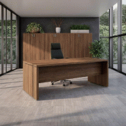 Bureau de direction TAK plateau rectangulaire - Mobel Linea - 220, Acacia foncé_6