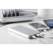 Power bank en aluminium - 10000 mAh - 2 ports USB et 2 ports USB-C - Couleur argenté_6