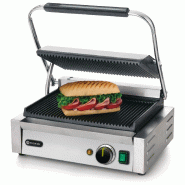 Grill de contact Panini Complètement rainuré 340x230mm HENDI_6