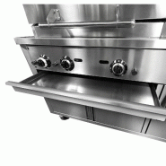 Station de Grill Gaz Professionnelle avec Broche et Cuisinière - Inox AISI 304 - GRSTE3 | GGM_6