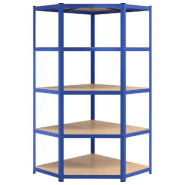 Vidaxl étagères à 5 niveaux 4pcs bleu acier et bois d'ingénierie 3154185_6