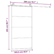 Vidaxl porte coulissante et kit de quincaillerie 102,5x205cm verre esg 3152150_6