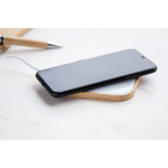 Chargeur rapide sans fil 10W - boîtier en bambou et surface en verre trempé - câble USB inclus_6