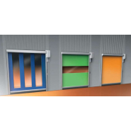 Porte à effacement vertical pour usage intensif en environnement industriel