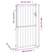 Vidaxl portail de jardin 100x200 cm acier inoxydable 376473_6