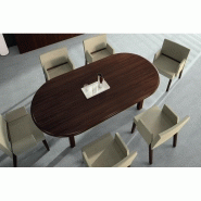 Table de réunion couleur bois - Référence CB02 - Fabricant MACE - Dessus elliptique - Profil sampan et jonque_6