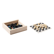 Set de jeux en bois 3 en 1 - Échecs, Parchisi et Dames - Couleur naturelle - 120g_6