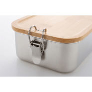 Boîte à lunch en acier inoxydable - couvercle bambou - 750 ml - fermeture sécurisée_6