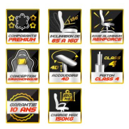 Fauteuil de bureau haute qualité - ORAXEAT MX850 Noir - Mousse haute densité - Réf : ORX_MX850_BKBK_6