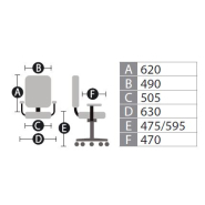 Siège bureautique synchrone Tool - Référence 6850 SB A - réglable en hauteur, tissu et résille, soutien lombaire_6