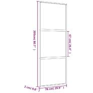 Vidaxl porte coulissante doré 76x205 cm verre esg dépoli et aluminium 155151_6