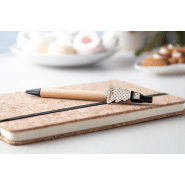 Stylo à bille en papier recyclé - Clip en bois personnalisable - Encre bleue_6