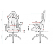 Siège réglable AZGENON Z300 Rouge - Accoudoirs 4D, appui-tête et coussin lombaire - Réf : AZG_Z300_BKRED_6