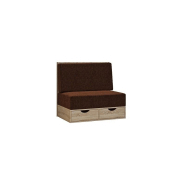 Lit escamotable style industriel KEY SOFA - canapé avec accoudoirs tissu marron, tiroirs de rangement, 90x200 cm_6
