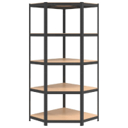 Vidaxl étagères à 5 niveaux 2pcs anthracite acier et bois d'ingénierie 3154199_6