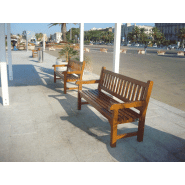 Banc public Göteborg UM345 - bois tropical traité avec finition teinte naturelle_6