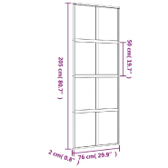 Vidaxl porte coulissante doré 76x205 cm verre esg clair et aluminium 155184_6
