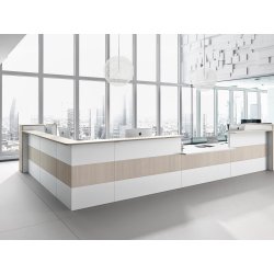 Banque d'accueil modulable et personnalisable - PROGRESS - Design élégant et matériaux haut de gamme