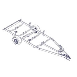 6m30-2M20 -1X 1500 kg 1500 kg - VLEMMIX - Remorque Porte-Bateau
