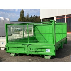 Benne ampliroll 3,5t rehausses grillagées amovibles 7,4m3  - modèle J 3.2