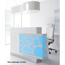 Borne d'accueil Organic avec système d'illumination - MDD - 130, Blanc brillant, A droite