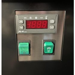 Vitrine réfrigérée semi-verticale LUNA EUROVITRINE - 4 dimensions disponibles, froid positif ventilé, 1m20 à 2m40, inox, italien