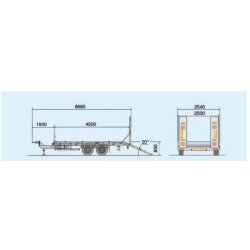 Remorque porte-panneau 6 tonnes - châssis galvanisé à chaud - roues dessous - freinage ABS - ECIM PE 46 600 FA
