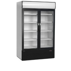 Vitrine réfrigérée FSC - 2 ou 3 portes avec caisson lumineux - Finition au choix - Référence FSC1200H