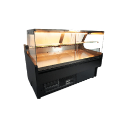 Vitrine réfrigérée de comptoir avec service-arrière 158 x 94 cm + 2 réserves réfrigérées