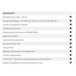 Lamier d'élagage LRS 2402 - Greentec - largeur de travail 2,4 m avec transmission Power Drive et lames WIDIA