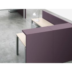 Banque d'accueil droite fonctionnelle et modulaire en bois - SHELTER - Design contemporain et personnalisable