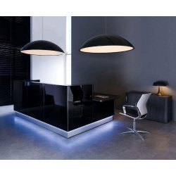 Banque d'accueil ligna en verre laque, design