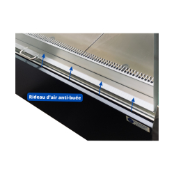 Vitrine réfrigérée traditionnelle VALOA - EINF 937, 937 mm x 1040 mm, -1°C à +5°C, LED, plexi coulissant