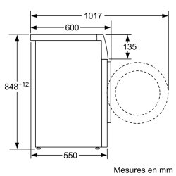 Lave-linge professionnel iSensoric Wm12n108ff IQ300 - BSH électroménager - 1200 trs/min avec moteur à induction iQdrive