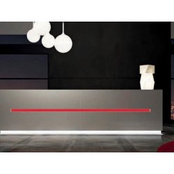 Banque d'accueil lumineuse droite SALVE - Design contemporain avec éclairage LED et finition bois laqué