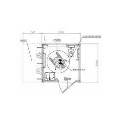 Monobloc wc pmr + 2 urinoirs ext raccordable 205cm x 205cm x 247cm