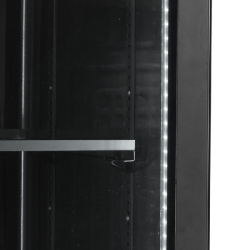 Vitrine réfrigérée noire - SCU1425H - finition élégante, porte vitrée réversible, froid ventilé, LED
